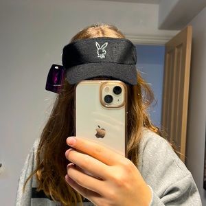 Black Terry “Playboy” Visor. Sparkle logo